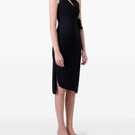 Abito lungo asimmetrico floreale in nero Coperni - donna 