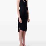 Abito lungo asimmetrico floreale in nero Coperni - donna 