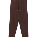 Pantaloni con coulisse in maglia in marrone Gotha - donna 