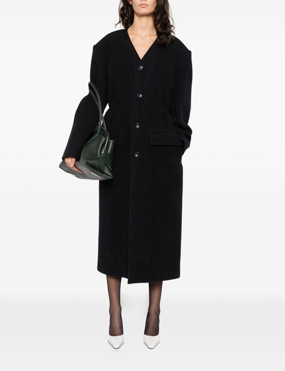Cappotto senza colletto in nero Alexander wang - donna 