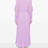 Abito midi con ruches in lilla 