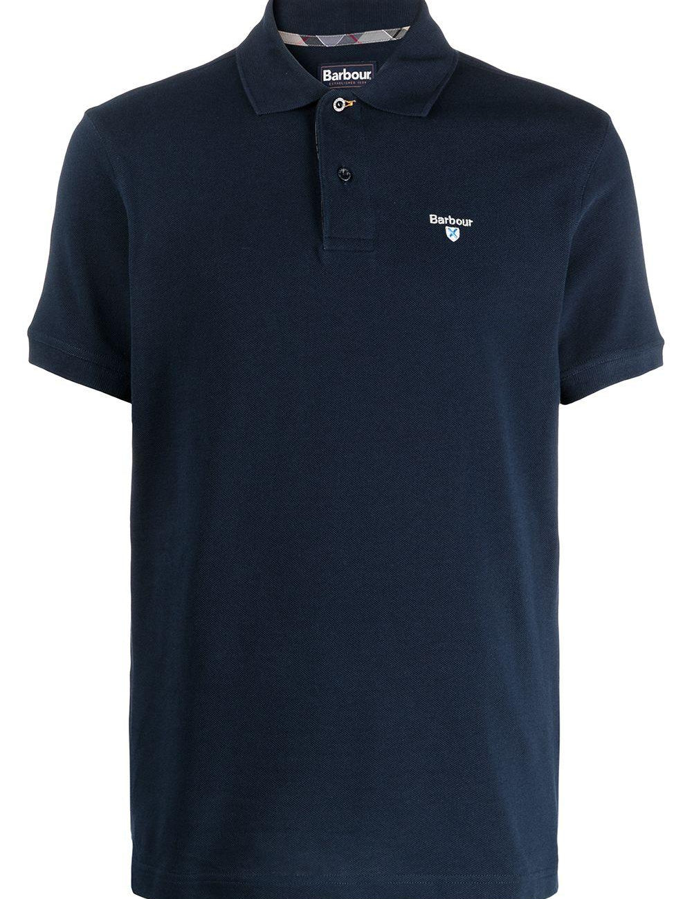Polo con logo in blu - BARBOUR uomo 