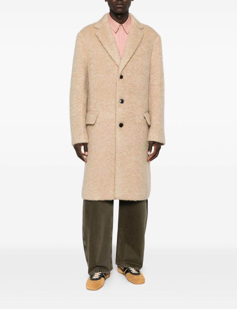 Cappotto monopetto rustic in beige Dries van noten - uomo 