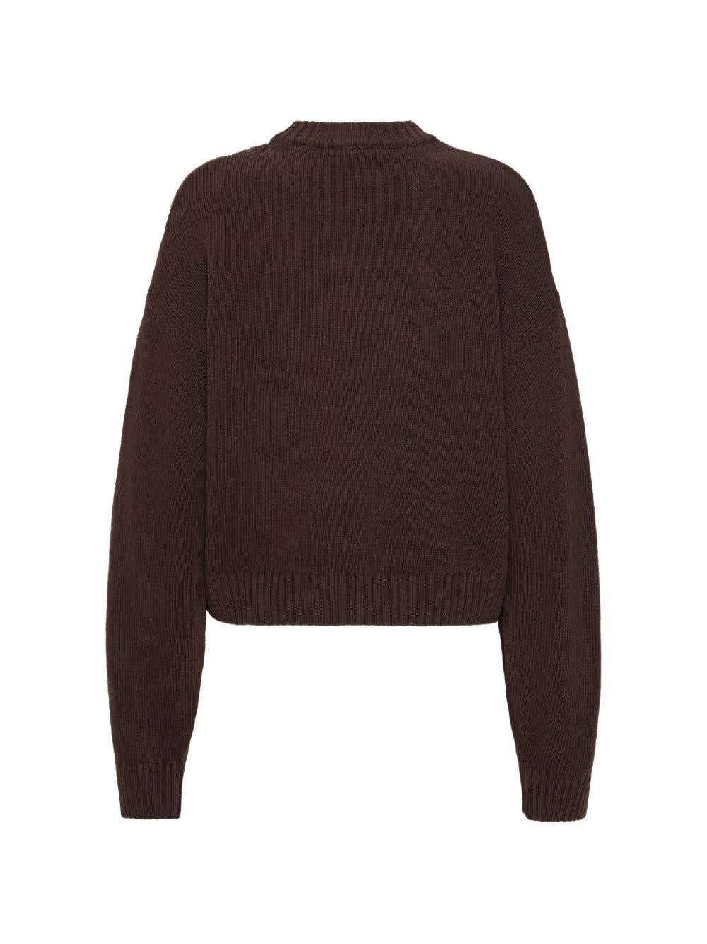 Maglione a girocollo con logo in nero 