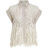 Camicia con frange in beige Brunello cucinelli - donna 