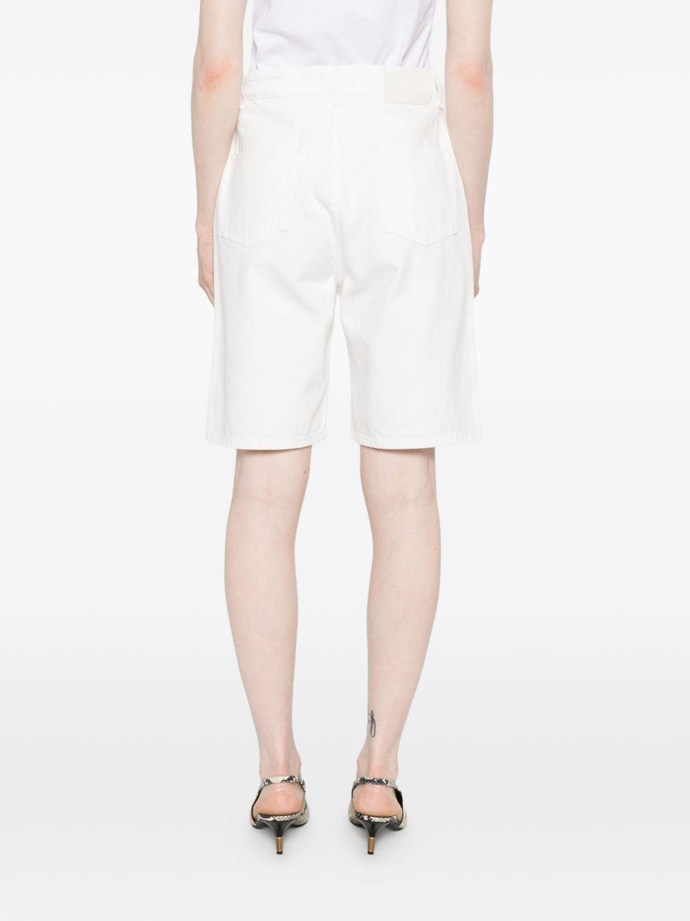 Shorts con taschei in bianco Loulou de saison - donna 