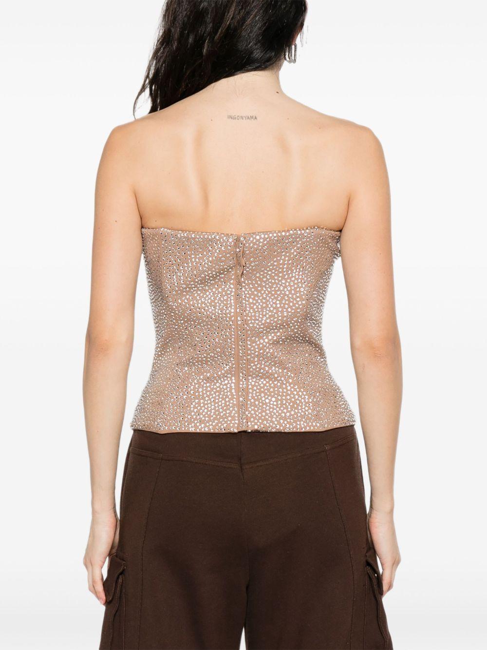 Top senza spalline decorato in beige Giuseppe di morabito - donna 
