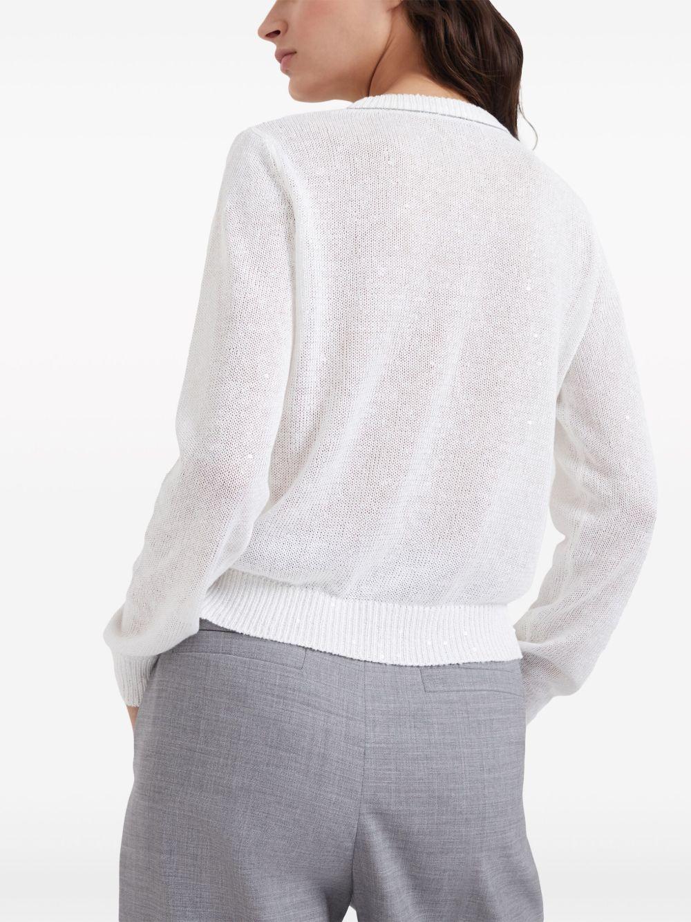 Cardigan con chiusura nascosta in bianco Brunello cucinelli - donna 