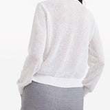 Cardigan con chiusura nascosta in bianco Brunello cucinelli - donna 
