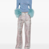 Jeans con stampa in blu e rosa Haikure - donna 