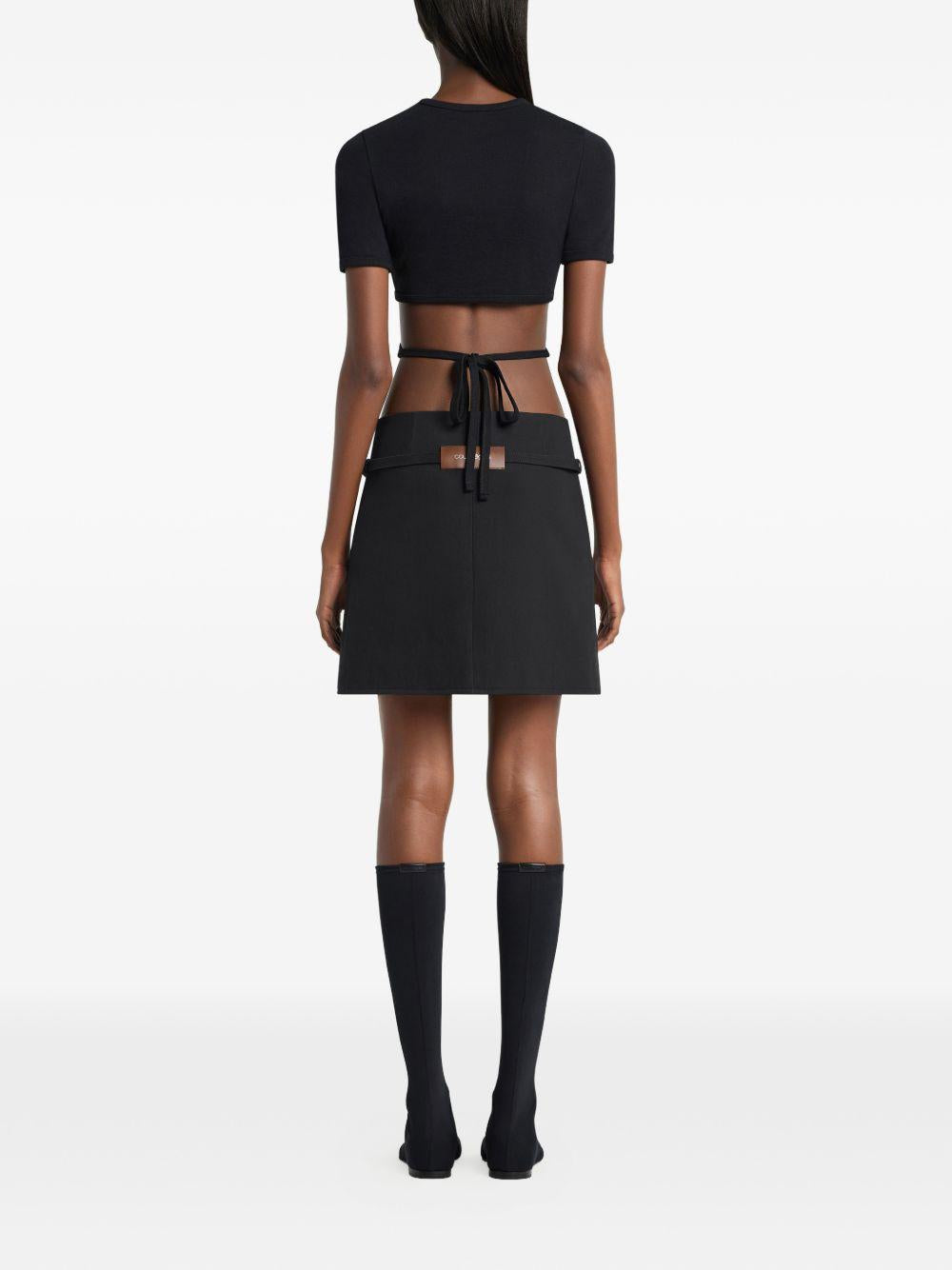 T-shirt con cut-out in nero Courrèges - donna 