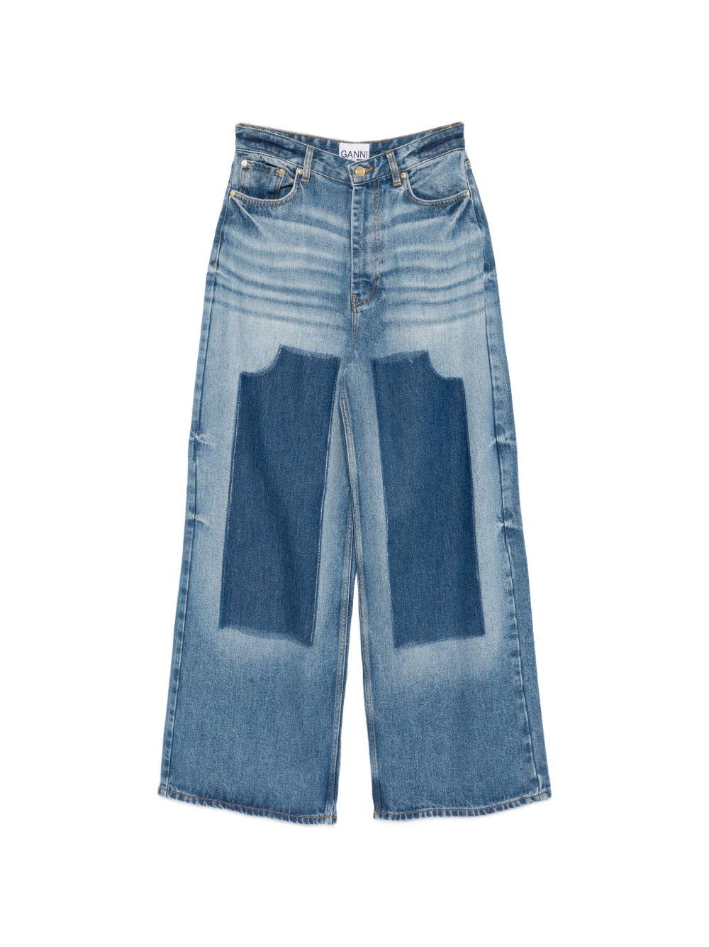 Jeans larghi a gamba larga in blu Ganni - donna 