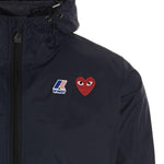 Impermeabile con cappuccio e logo in blu Comme des garcons play x k-way - unisex 