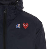 Impermeabile con cappuccio e logo in blu Comme des garcons play x k-way - unisex 