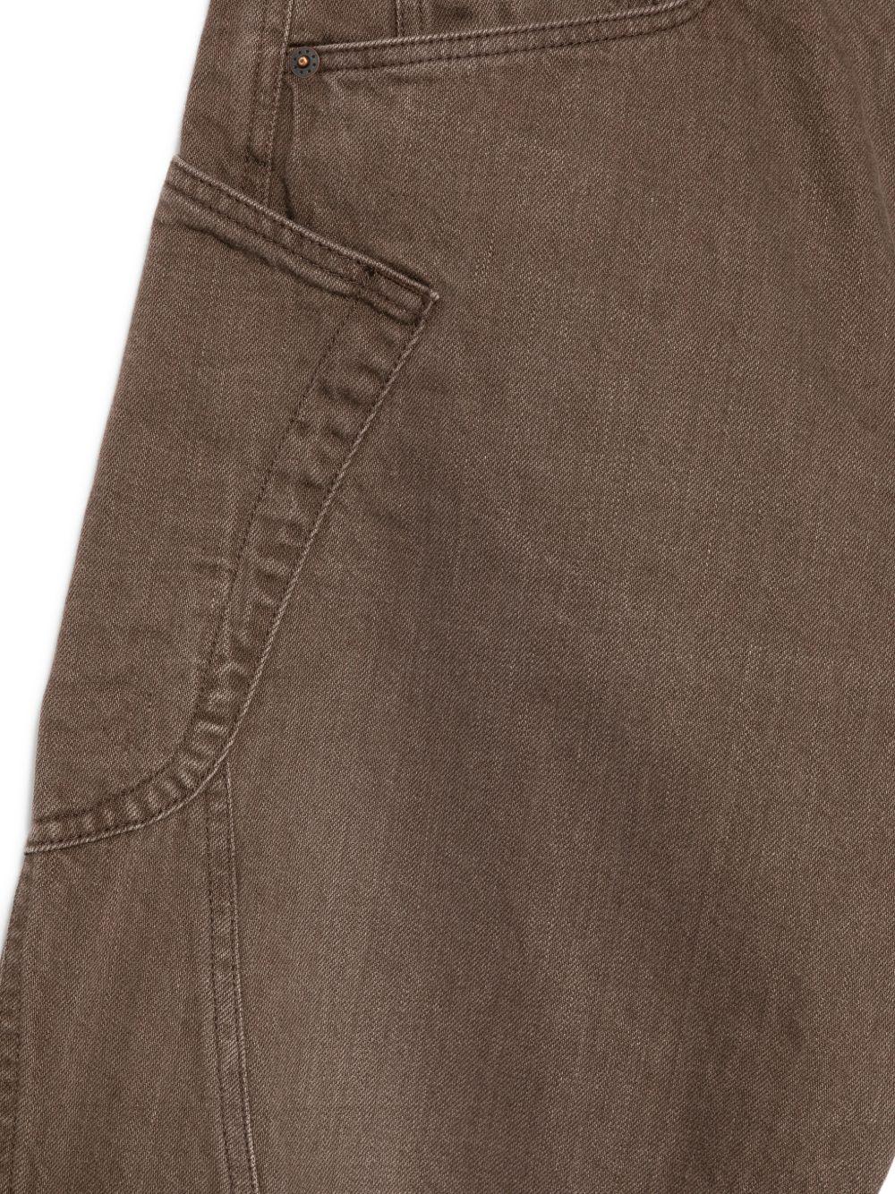Jeans a gamba dritta con design a pannelli in marrone Khoki - uomo 