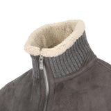 Giacca in pelle a collo alto in grigio Brunello cucinelli - uomo 
