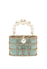Borsa a mano con cristalli e perle holli in verde Rosantica - donna