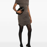 Mini abito con ruches in marrone Magda butrym - donna 