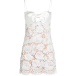 Abito in pizzo con orlo smerlato in bianco Self-portrait - donna 