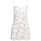 Abito in pizzo con orlo smerlato in bianco Self-portrait - donna 