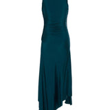 Abito midi asimmetrico in blu ottanio Victoria Beckham - donna 