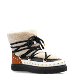 Stivali stringati con borchie in beige Inuikii - donna 