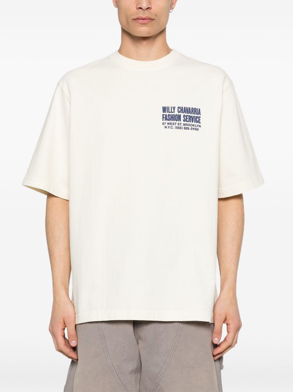 T-shirt con stampa in bianco Willy chavarria - uomo 
