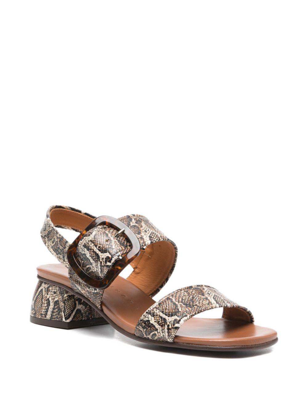 Sandali con stampa serpente e fibbia in marrone Chie mihara - donna 