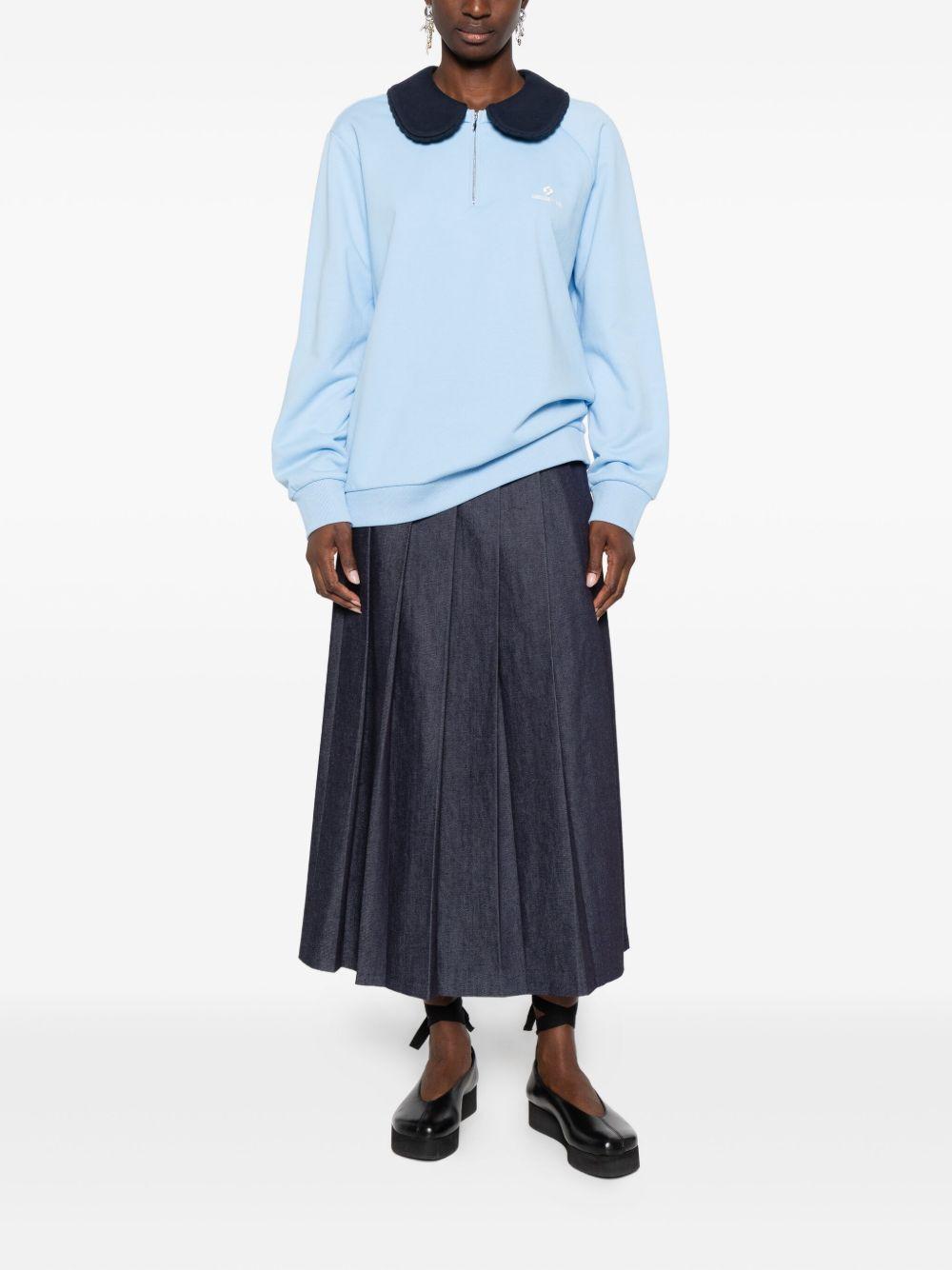 Felpa con colletto in contrasto blu SHUSHU/TONG - donna 