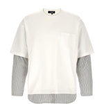 T-shirt a strati in bianco e blu Comme des garcons homme - uomo 
