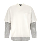 T-shirt a strati in bianco e blu Comme des garcons homme - uomo 