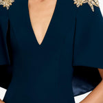 Abito lungo star shower con cristalli in blu Jenny packham - donna 