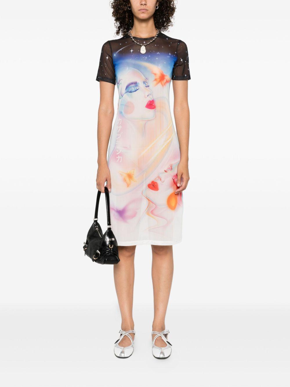 Abito midi con stampa multicolore Casablanca - donna 