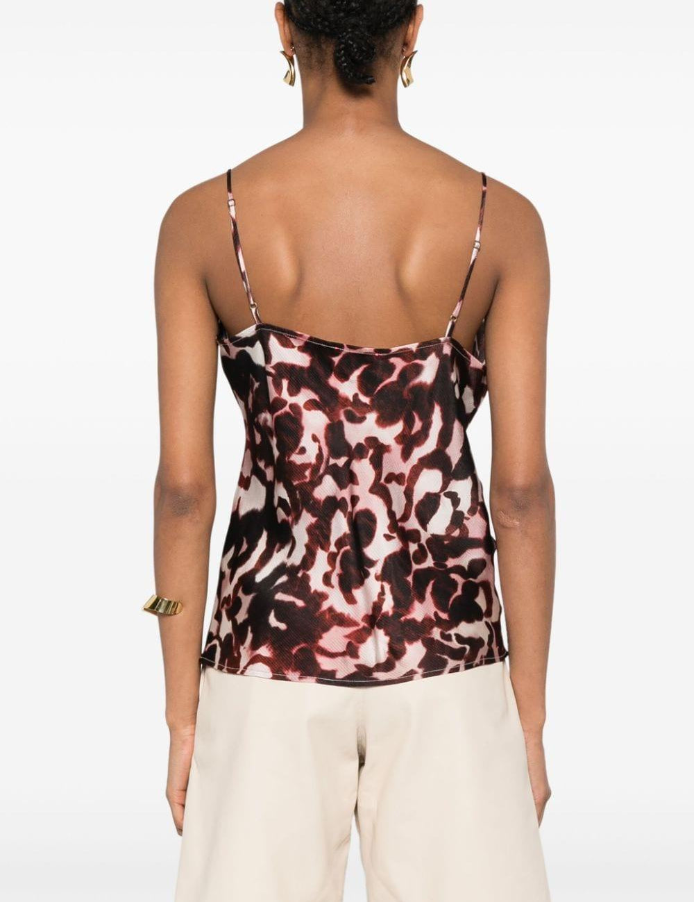 Top con stampa grafica in viola e bianco Forte Forte - donna 