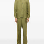Giacca-camicia con ricamo in verde Laneus - uomo 