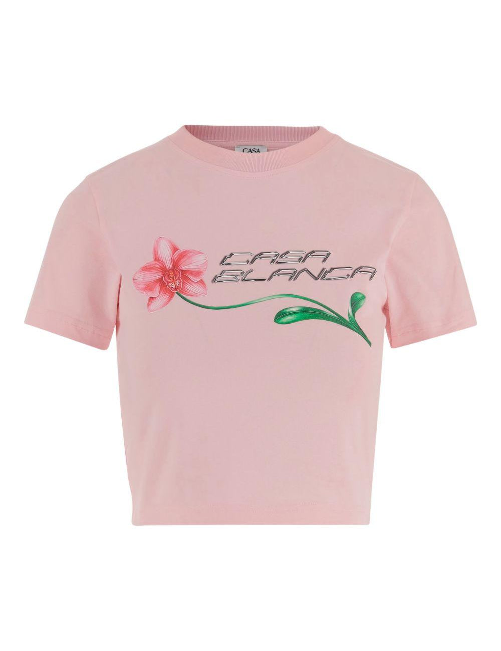 T-shirt con stampa in rosa Casablanca - donna 