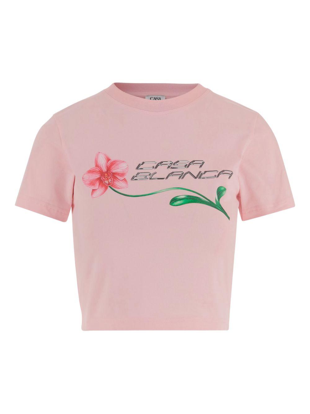 T-shirt con stampa in rosa Casablanca - donna 
