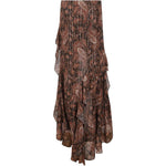 Gonna lunga con ruches camelia multicolore The andamane - donna 