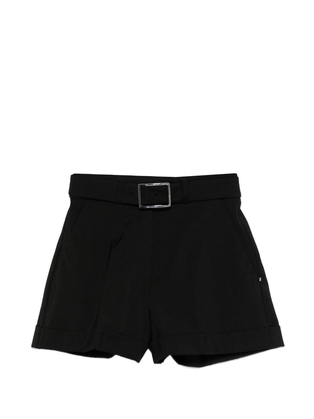 Shorts Ghiera in lana vergine con cintura in nero Maxmara sportmax - donna 
