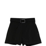 Shorts Ghiera in lana vergine con cintura in nero Maxmara sportmax - donna 