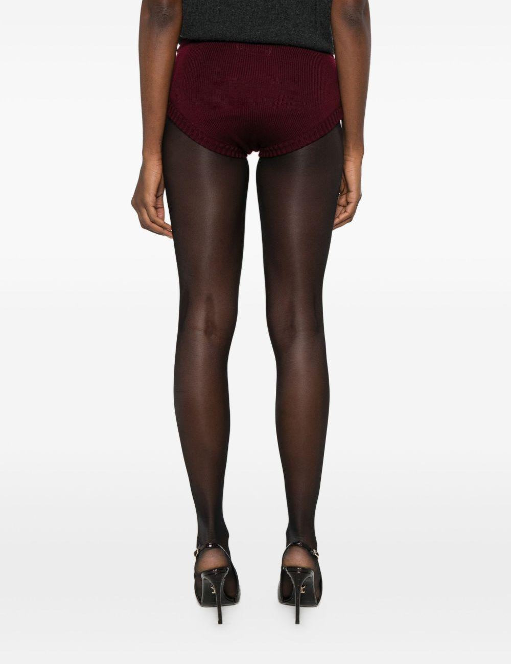 Pantaloncini in maglia in bordeaux Rowen rose - donna 