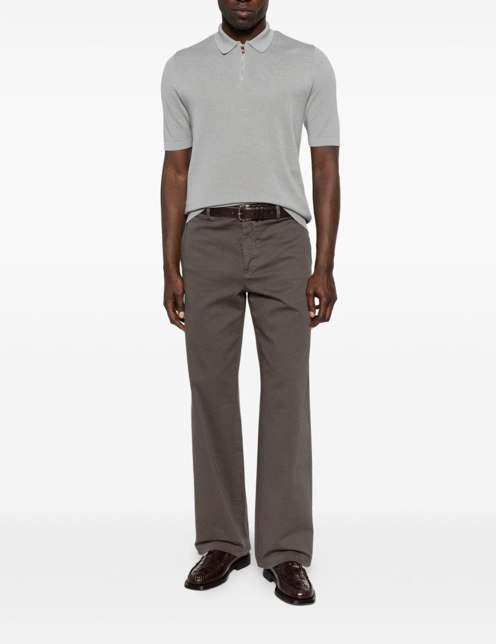 Polo con zip in grigio Eleventy - uomo 
