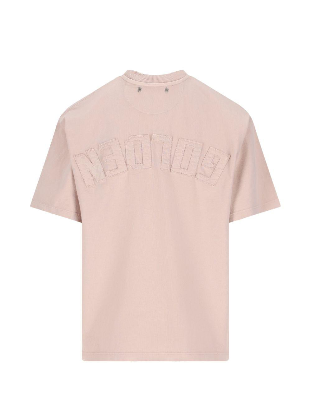 T-shirt con applicazione in beige Golden goose - donna 