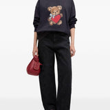 Felpa con stampa teddy in nero Ganni - donna 