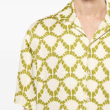 Camicia a fantasia in beige e verde Laneus - uomo 