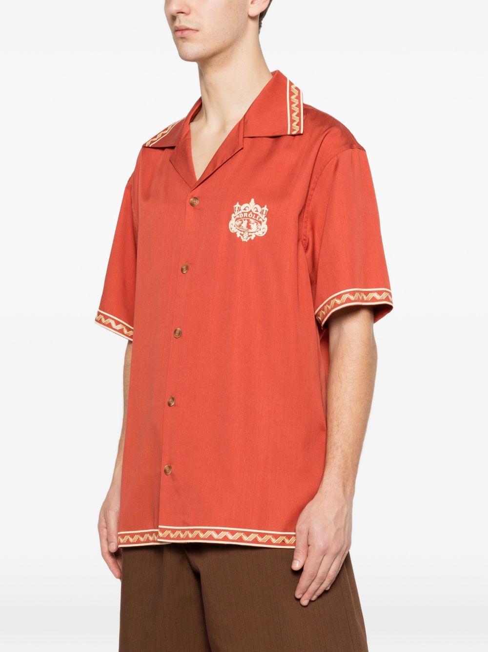 Camicia a maniche corte in rosso Drole de monsieur - uomo 