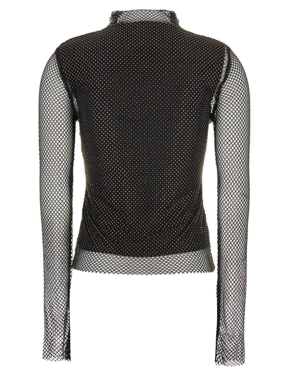 Top Gerarda a maniche lunghe in rete in nero Maxmara sportmax - donna 