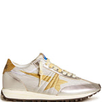 Sneakers a stelle con glitter in argento e oro di Golden goose - donna 