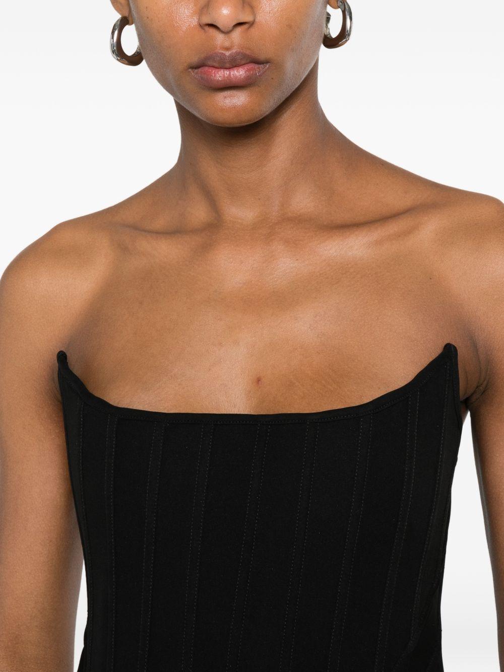 Top stile bustier in nero 