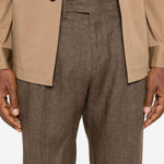 Pantaloni con regolazioni laterali in marrone Briglia 1949 - uomo 
